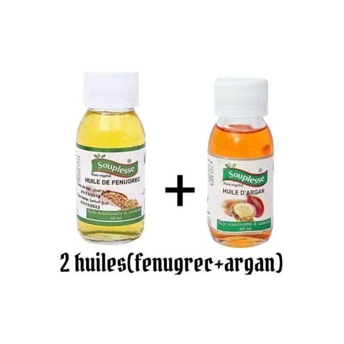 Huile d'Argan + Huile Fenugrec Bio 100% Naturelle