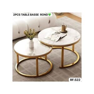 Lot de 2 Tables Basses pour Le Salon, Tables Basses Rondes