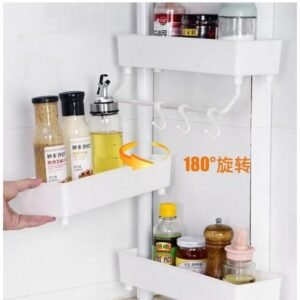 Étagère de rangement toilette ou cuisine 3 niveau en plastique