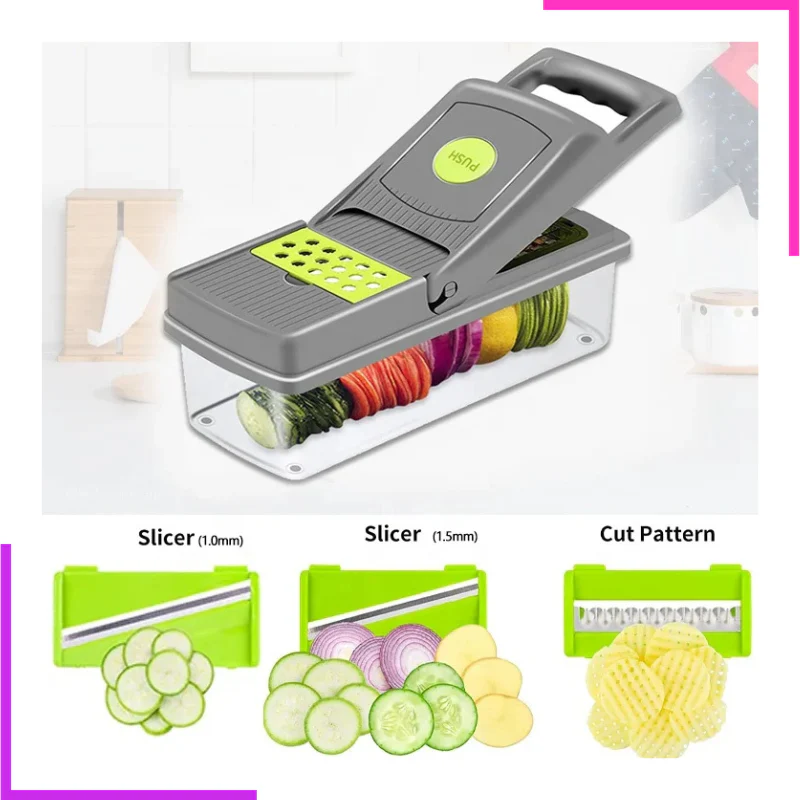 Ensemble Coupe Oignon et légumes, Eplucheur, Râpe Multifonctionnel 12 en 1 – Image 2