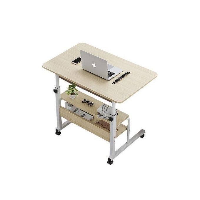 Table Multifonctions avec Etagères et Roue pour Ordinateur