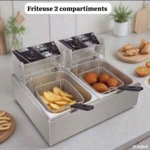 friteuse électrique professionnelle double bacs en acier inoxydable