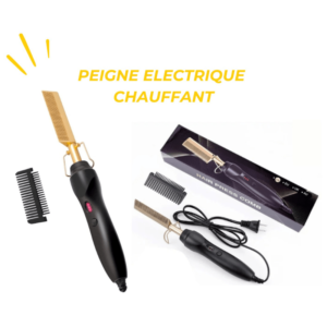Fer à lisser électrique 2 en 1, peigne chauffant, brosse de lissage
