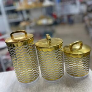 boîtes ou bocaux de conservation transparents avec un motif