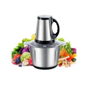 Hachoir à Viande et Legumes Electrique Inox 2 Litres - Trancheuse à Tranches D'Oignons