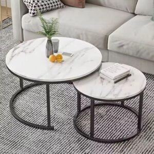 ensemble de deux tables basses gigognes au design moderne