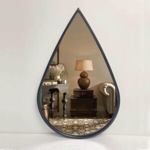 miroir mural décoratif noir en forme de goutte d'eau