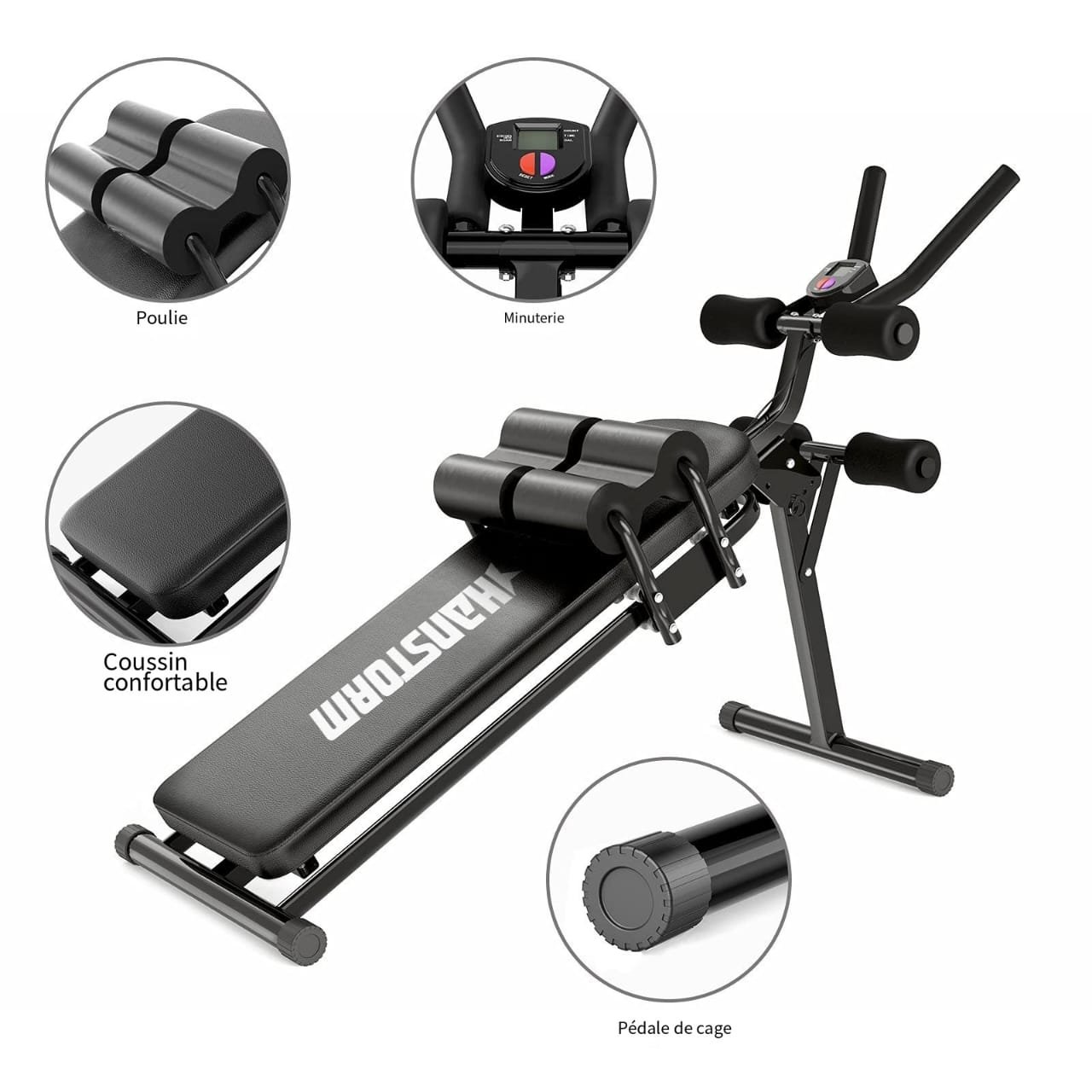 machine d'entraînement abdominale ComMax est un banc pliable et inclinable conçu pour renforcer tout le corps