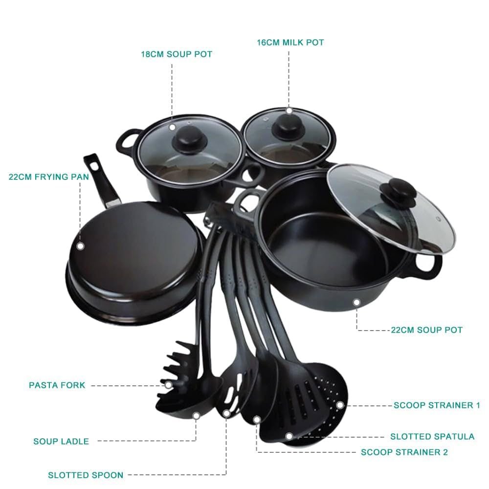 Partagez ce produit Ensemble casseroles de 13 pièces en fer Anti adhésive – Image 2