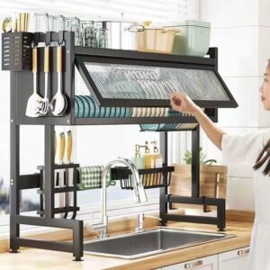 égouttoir à vaisselle en acier inoxydable noir