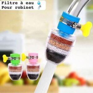 Filtre à eau de Robinet Rond à Charbon Actif, à 5 Couches Home, Eau Purifiée