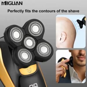 Rasoir électrique pour hommes, rasoir électrique pour cheveux et tête, écran LED